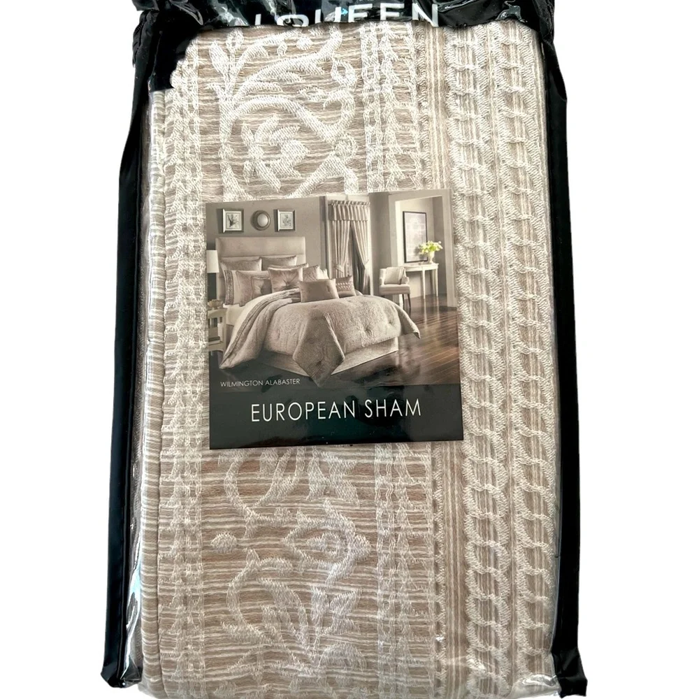 NIP J. Queen New York Wilmington Alabaster European Pillow Sham, 25” x 25